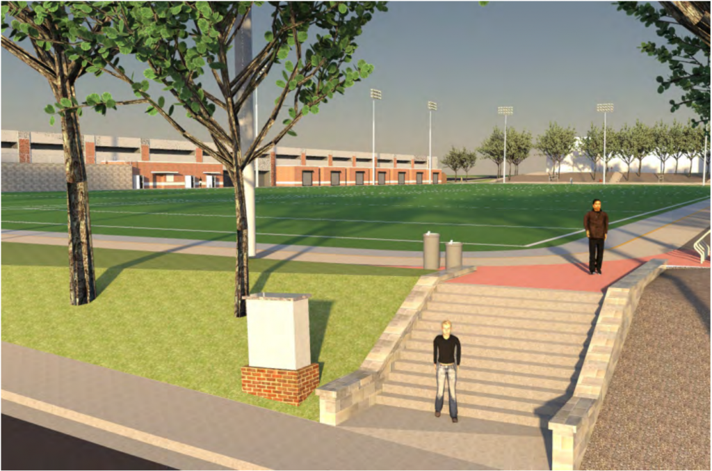 Photo courtesy of Breedlove Land Planning, Inc.
Above is a photo of the design showcasing the anticipated renovations for the SAC fields. The $4.5 million construction project was recently passed by SGA.