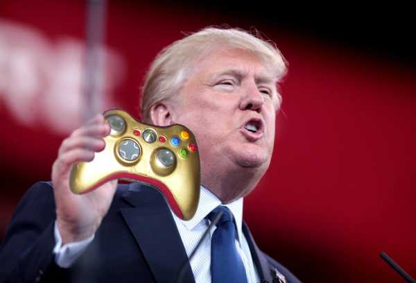 President Trump controlled the Patriots via his golden XBox controller.