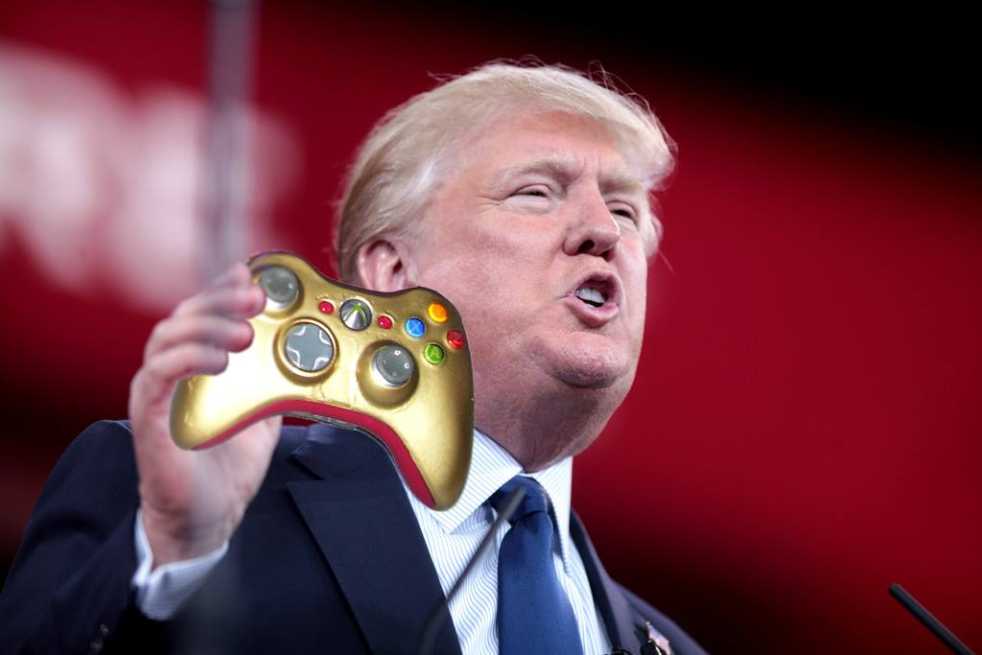 President Trump controlled the Patriots via his golden XBox controller.